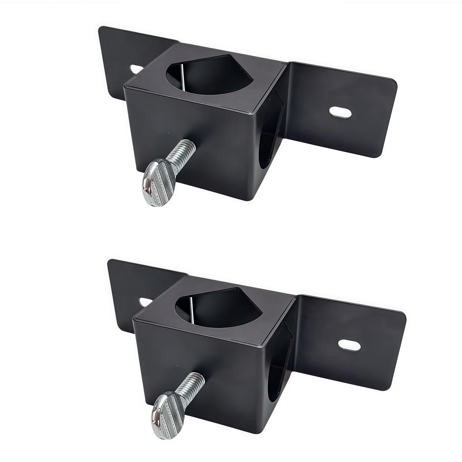 Support universel poteau terrasse lot 2 fixations pied de poutre bois métal