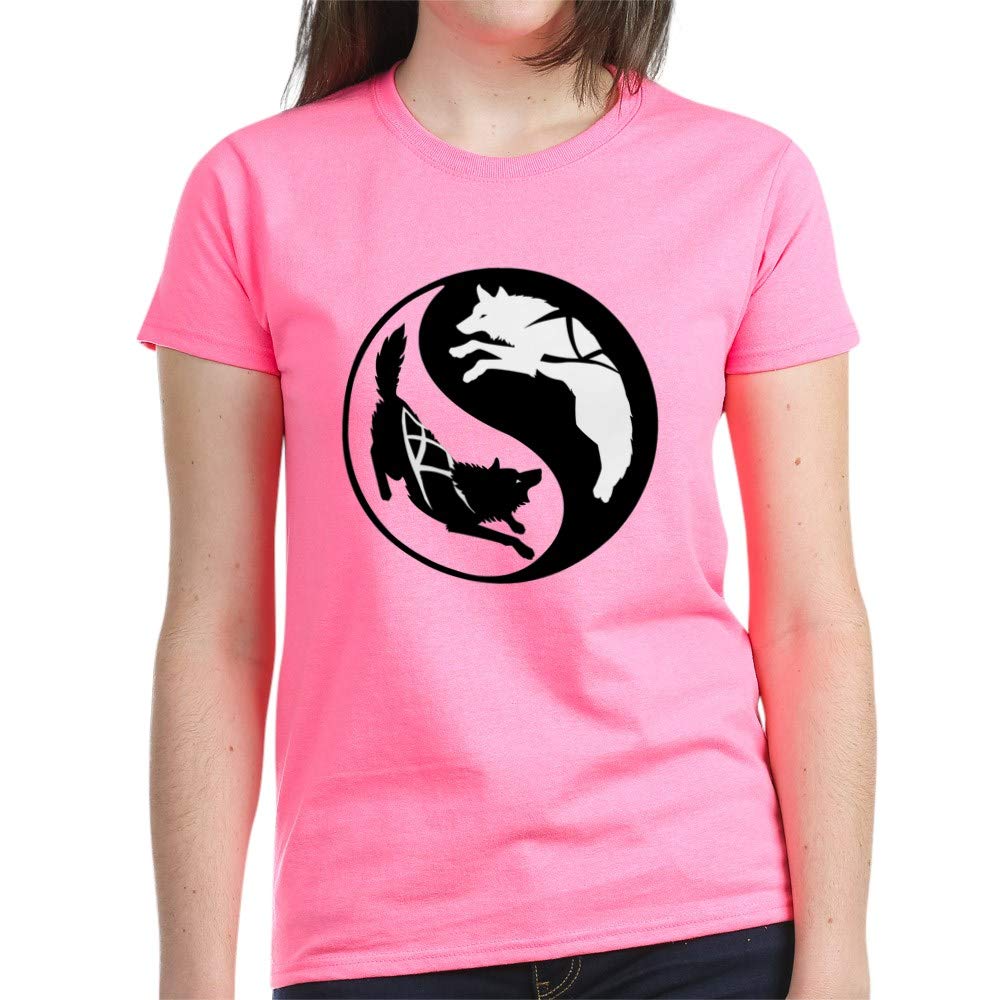 CafePress Yin_Yang_Dogs Women's Dark T Shirt Cotton T-Shirt