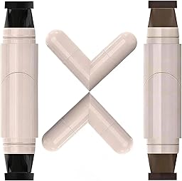 Nberuionre 2 PCS Dual-Ended Eyeliner Stamp, Easy to Apply Cat Eye Stamp with L/R Markings, Waterproof & Smudge-Resistant, Beginner-Friendly Winged Eyeliner (Black & Brown)