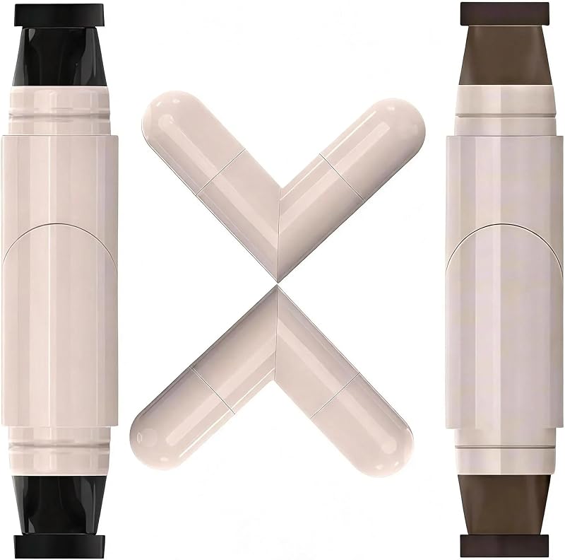 Nberuionre 2 PCS Dual-Ended Eyeliner Stamp, Easy to Apply Cat Eye Stamp with L/R Markings, Waterproof & Smudge-Resistant, Beginner-Friendly Winged Eyeliner (Black & Brown)