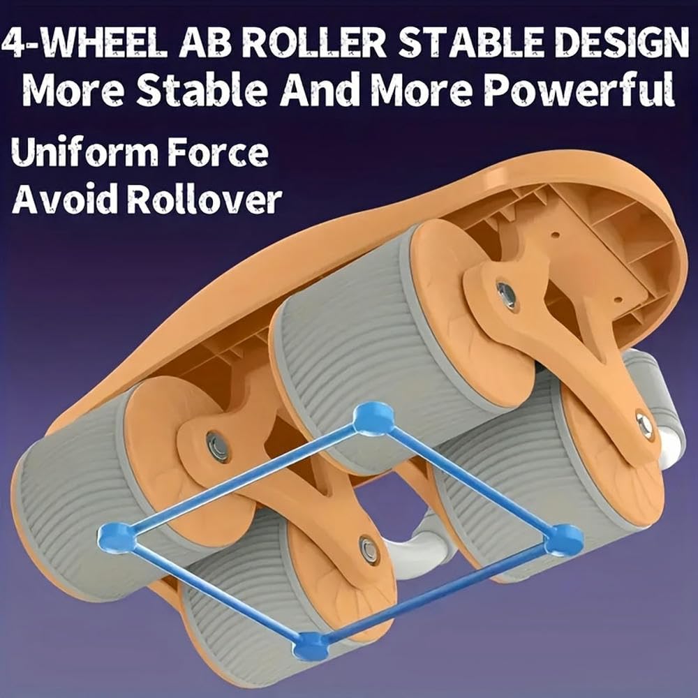 ZBDZSW Automatyczny wałek do ćwiczeń mięśni brzucha Rebound Wheel Core z 4 kółkami Stabilny panel podparcia Treningi w domowej siłowni