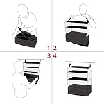 ELEZAY Cubes d'emballage suspendus étagères portatives Voyages Collapsible Compression Garment Organisateur pour valises à bagages avec matériel perforé respirant Large_11.8 * 11.8 * 24 en bleu