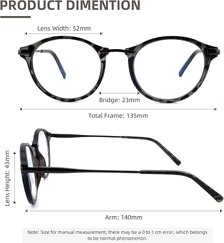 Miniatura 2 de Gafas de lectura redondas para mujeres y hombres, multienfoque progresivolente ampliada completa, bloqueador de luz azul