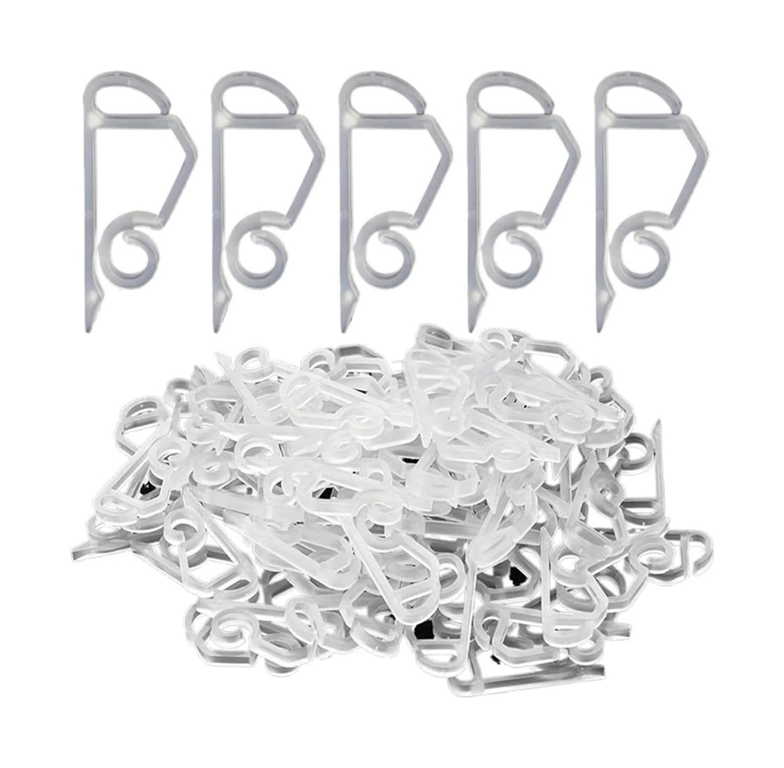 FJQFHH Gutter Hooks Shape, Outdoor Light Hook Holiday Clips Mini Hooks Plastic Gutter(White,60pc)