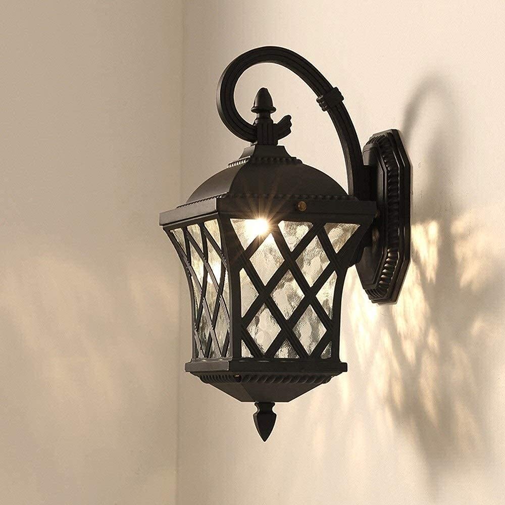 Prosta, wodoszczelna latarnia ścienna do użytku na zewnątrz, tradycyjna, klasyczna, stojąca lampa oświetleniowa w stylu vintage, do korytarza, ogrodu, na ścianę zewnętrzną