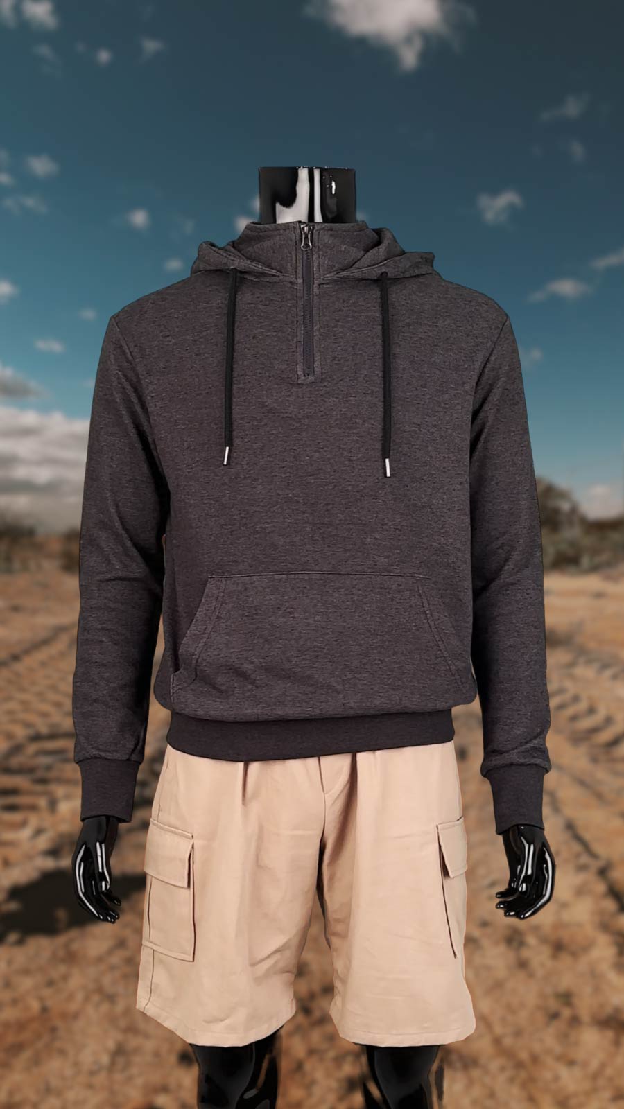 Amazon.com: Ohoo Men's Quarter Zip Pullover Hoodie with Mock Neck