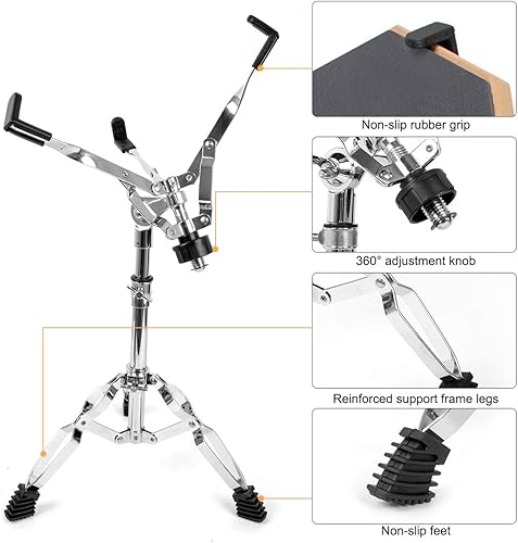 Miniatura 9 de Almohadilla de práctica de batería, 12 pulgadas, silicona de doble cara, kit de almohadilla de práctica silenciosa para adultos y niños con soporte