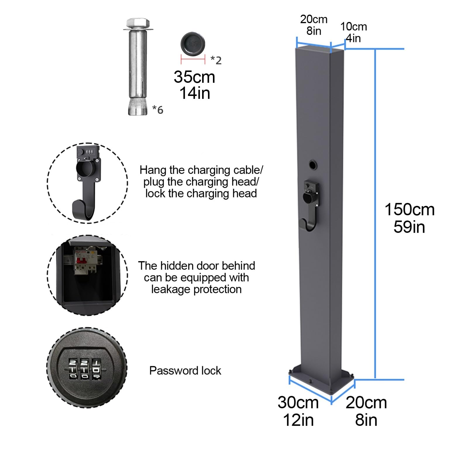 Amazon.co.jp: ウォールコネクタ台座、EV 充電器台座屋外、充電器台座