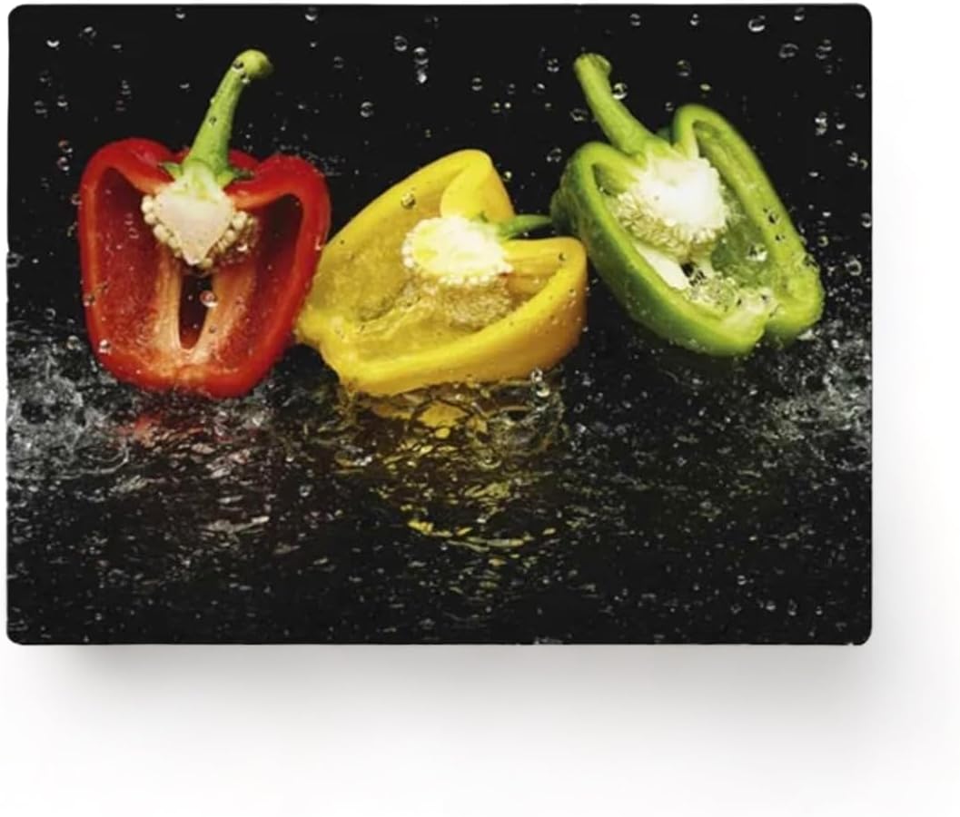 Black Glass Chopping Board Pepper Cutting Board/Worktop Saver 40x30cm(Approx.)