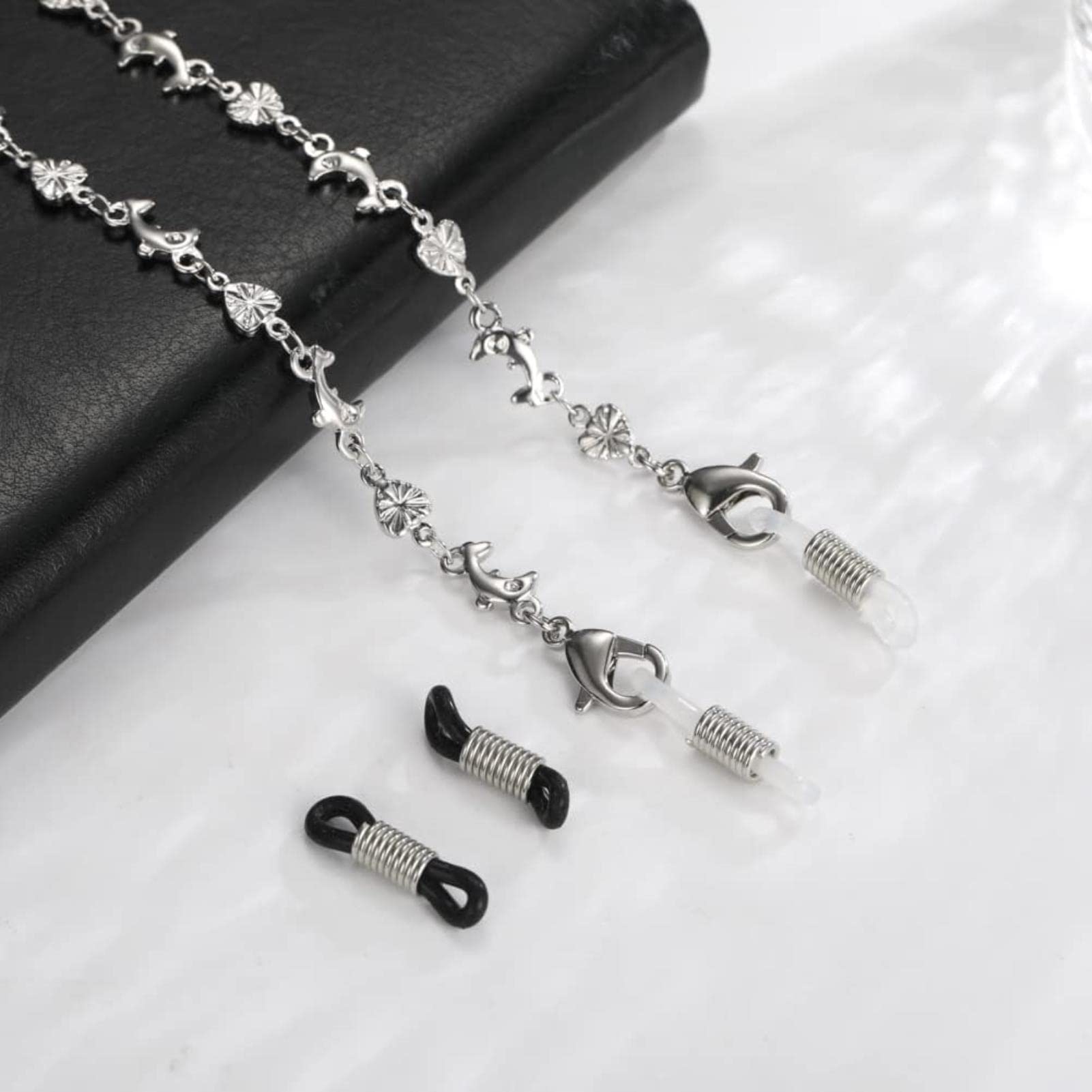 REVAHI Kupfer-Brillenkette mit Dekorationsbändern, Brillenbändern, Brillen, Sonnenbrillen, Kordel für Damen und Mädchen