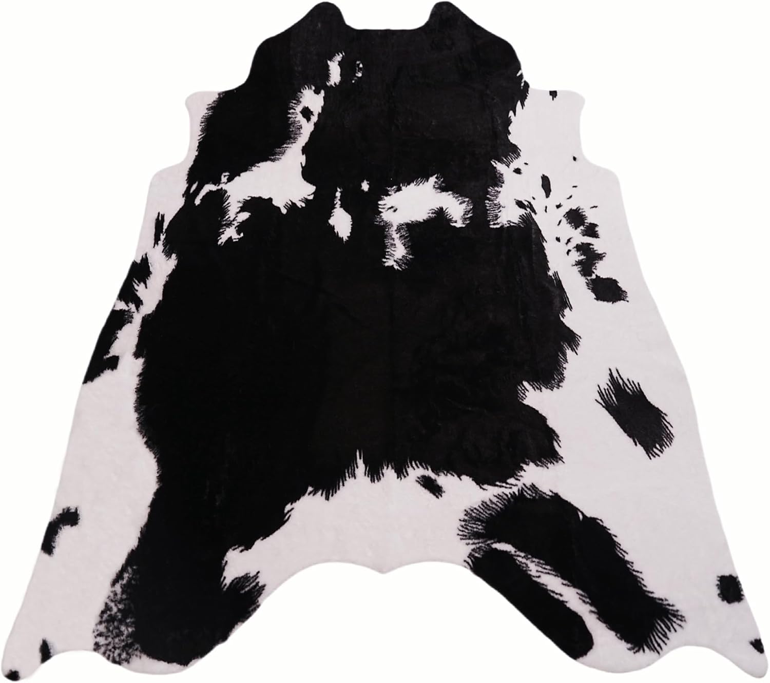 Cow Print Area Rug, Faux Cowhide Rug, Modern Farmhouse Western Living Room Bedroom Carpet Decor, Non-Slip 4'7" x 5'3"（140x160cm）