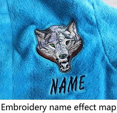 Miniatura 5 de Personalización privada Wolf Bordado Serie Albornoz Niños Camisón Niño Bata de casa