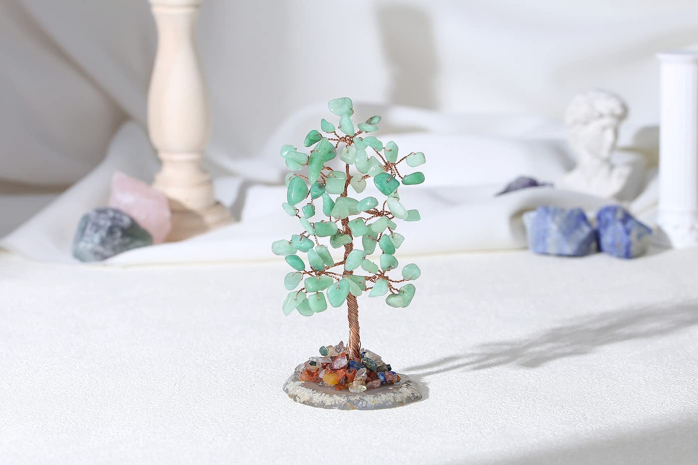 XIANNVXI Green Aventurine Crystal Tree Healing Crystals Stones Tumbled Gemstones Tree Green Ornament for Living Room Reiki Crystal Gifts - Image 2