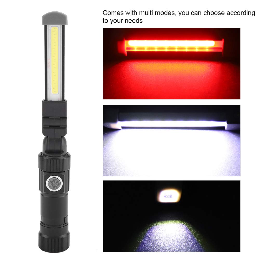Lampa Robocza LED, 6W 1W USB Ładowanie COB Lampa Awaryjna Przenośna Lampa Robocza LED z Magnetycznym Ogonem
