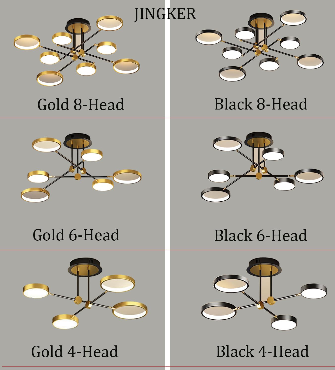 Lampa sufitowa LED 8-pierścieniowa Okrągłe lampy sufitowe Nowoczesne oświetlenie salonu Lampy sufitowe z funkcją ściemniania i pilotem 96 W, 3000 K-6000 K do jadalni, sypialni (Czarny, 8 pierścieni)