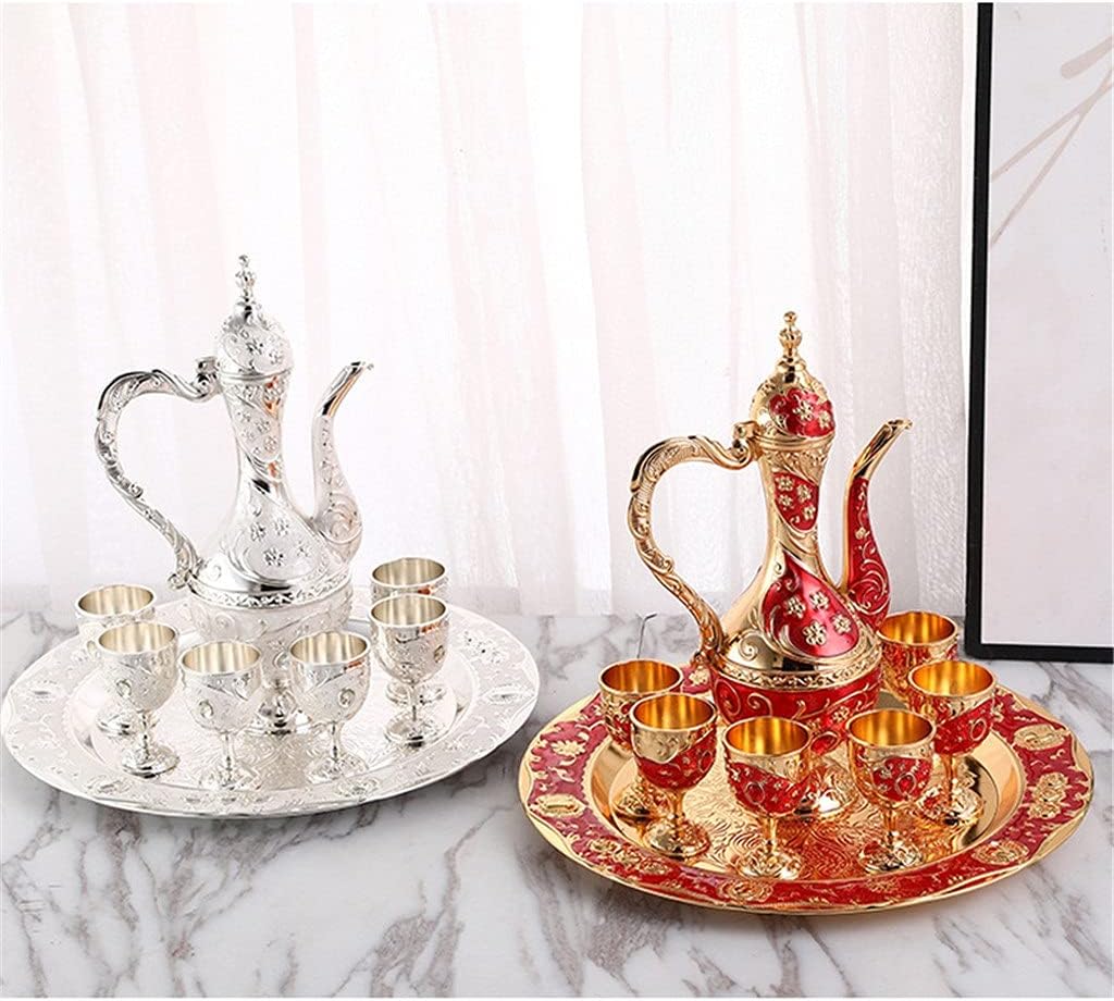 European Small Wine Plate Pattern Wine Dispenser Household Wedding Festive Supplies Wine Utensils Shot Glasses (Color : B) (C)