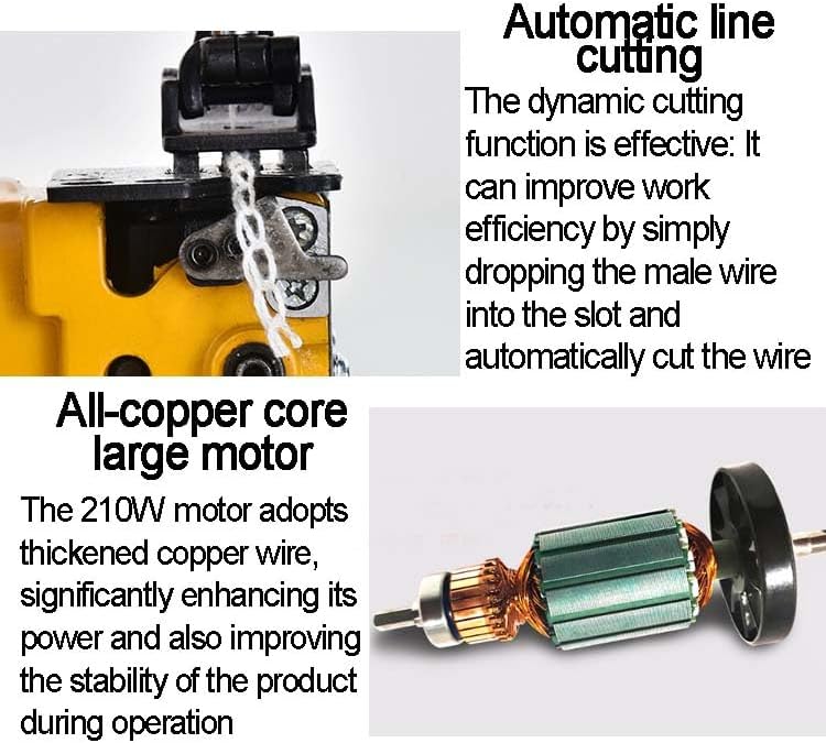 Cordless Bag Closer Machine ， 210W Handheld Industrial Sewing Machine, Automatic Thread Cutting, Portable for Grain, Feed, Woven Bags