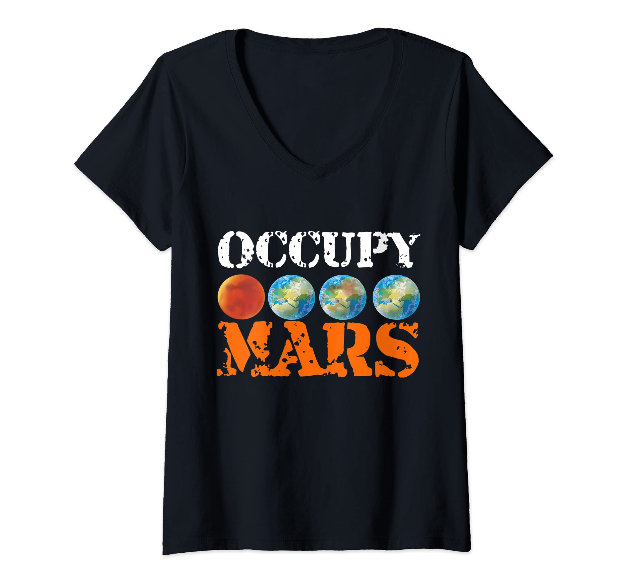Womens Occupy Mars Terraforming V-Neck T-Shirt