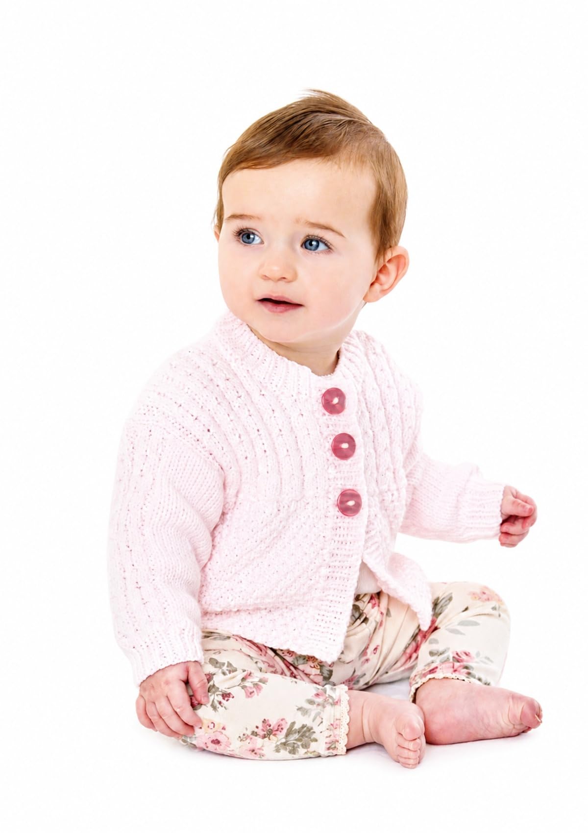 UKHKA 245 Double Knit DK Knitting Pattern Baby Cardigan Jacket & Blanket