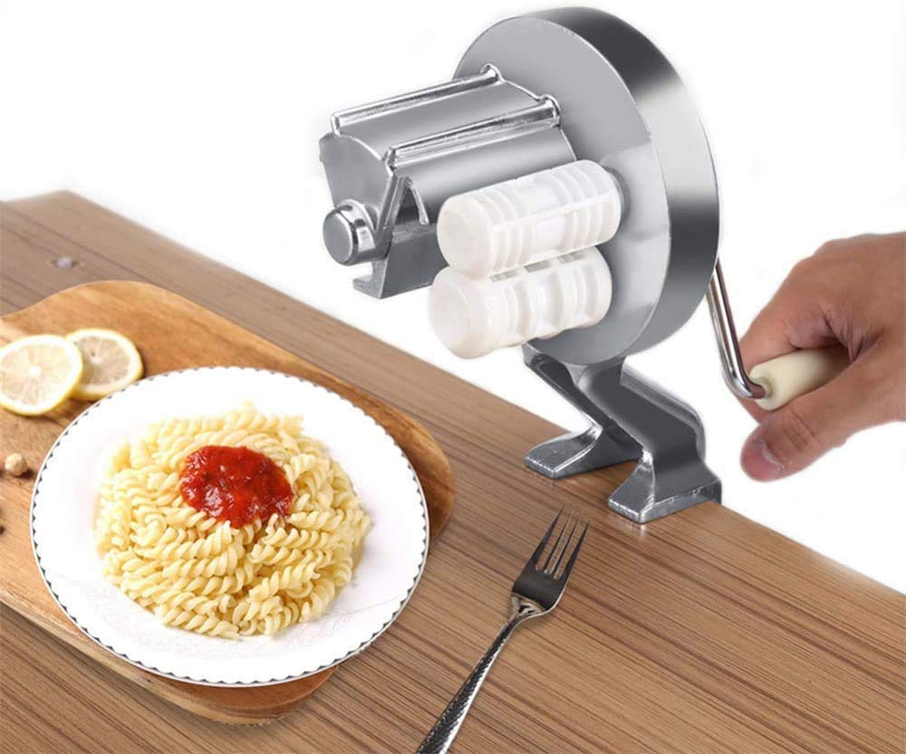 Máquina manual de rodillos para hacer fideos de masa, máquina de prensado manual de pasta italiana para el hogar pequeño de aleación de aluminio, herramientas especiales