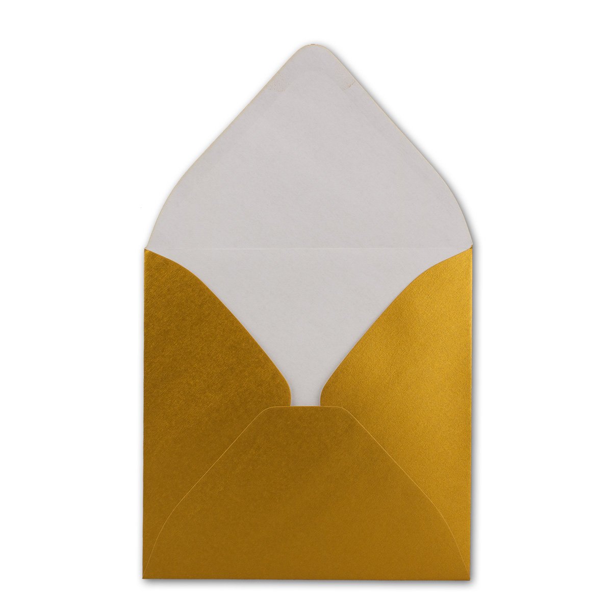 200x Quadratische Briefumschläge in Gold Metallic - 15,5 x 15,5 cm - ohne Fenster, mit Nassklebung - 110 g/m² - Für Einladungskarten zu Hochzeit, Geburtstag und mehr - Serie FarbenFroh