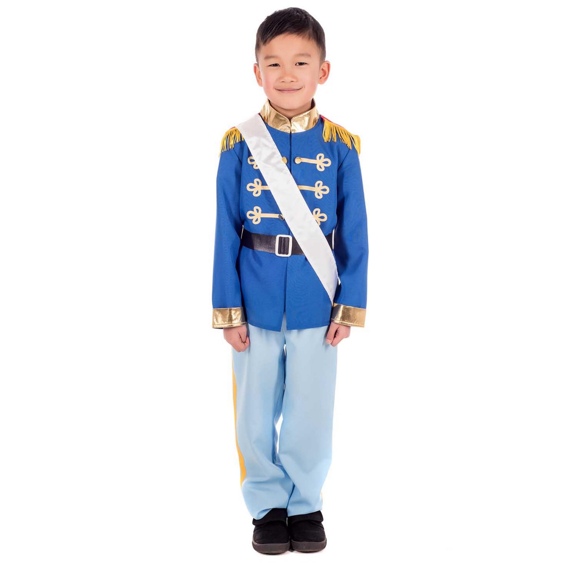 Fun Shack Costume Principe Bambino, Costume Regale Halloween Bambino | Giacca Blu, Fascia, Cintura & Pantaloni, Rifiniture Dorate Regali, Perfetto per Halloween, Ideale per il Gioco di Ruolo