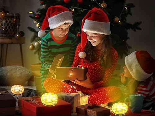 Miniatura 6 de Luces LED sumergibles, 4 unidades, impermeables, bajo el agua, control remoto, funcionan con pilas, inalámbricas, luces LED sumergibles multicolor