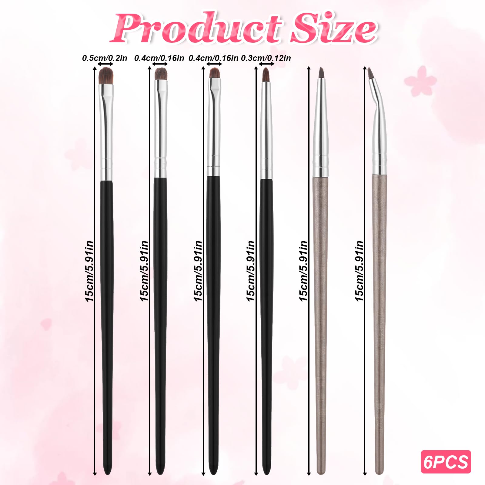 4 pinceles de maquillaje de ojos, minibrocha difuminadora para delineador de ojos, pequeños pinceles para sombra de ojos, polvos, gel, corrector en crema, iluminador, delineador de ojos, pincel de