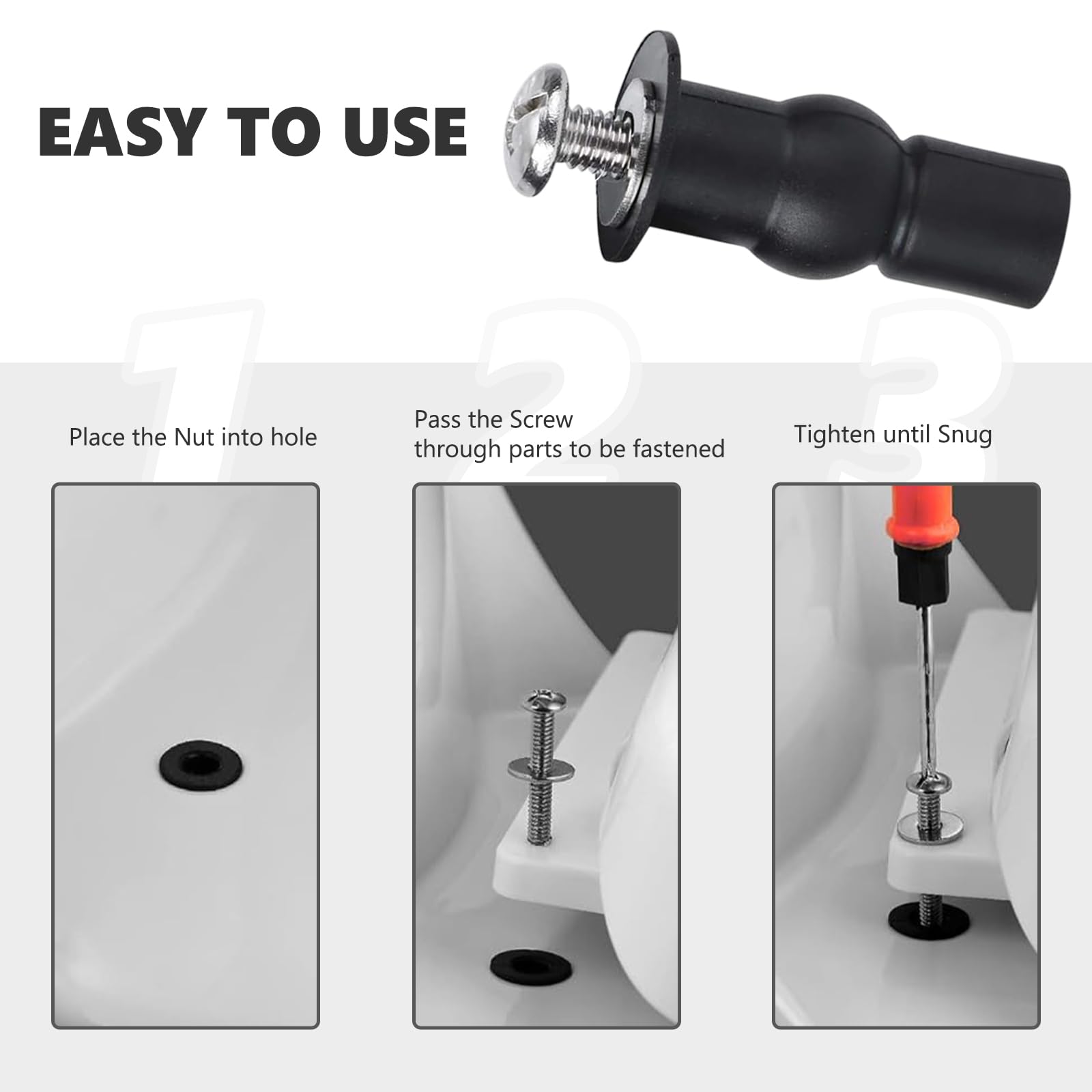 Tornillos Tapa WC, Anclaje Tapa WC, Pernos de Fijación de Asiento de Inodoro 8 Piezas