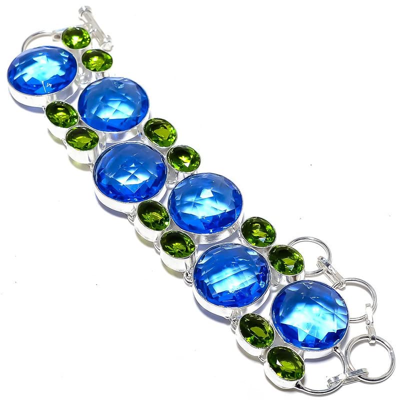 Bracelet topaze bleue et améthyste verte, le bijou idéal pour illuminer vos tenues d'été