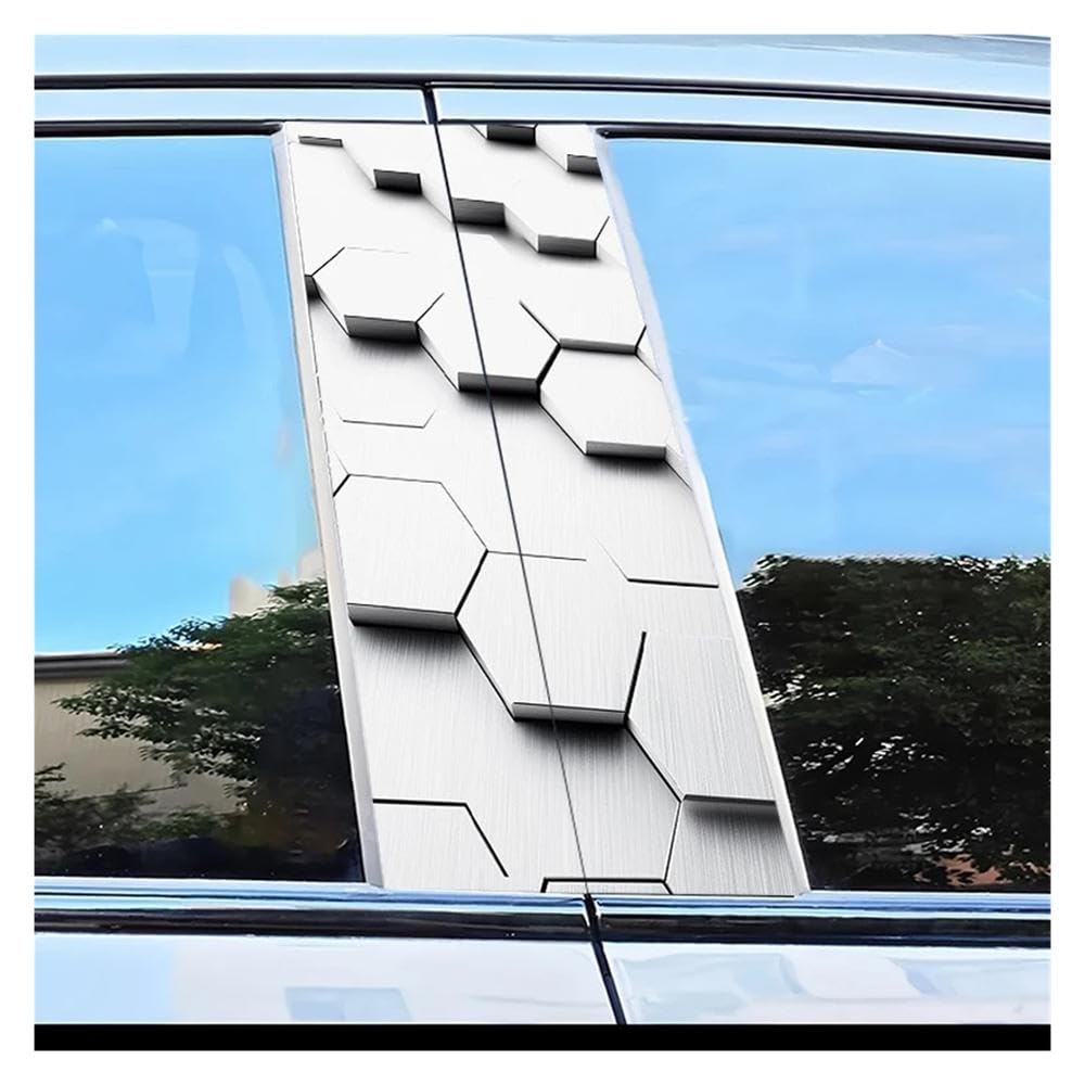 Dabhuoc One Color Car Parts 2Pcs Car Center Pillar Protection Stickers Hexagon Pattern Scratch Resistant Film