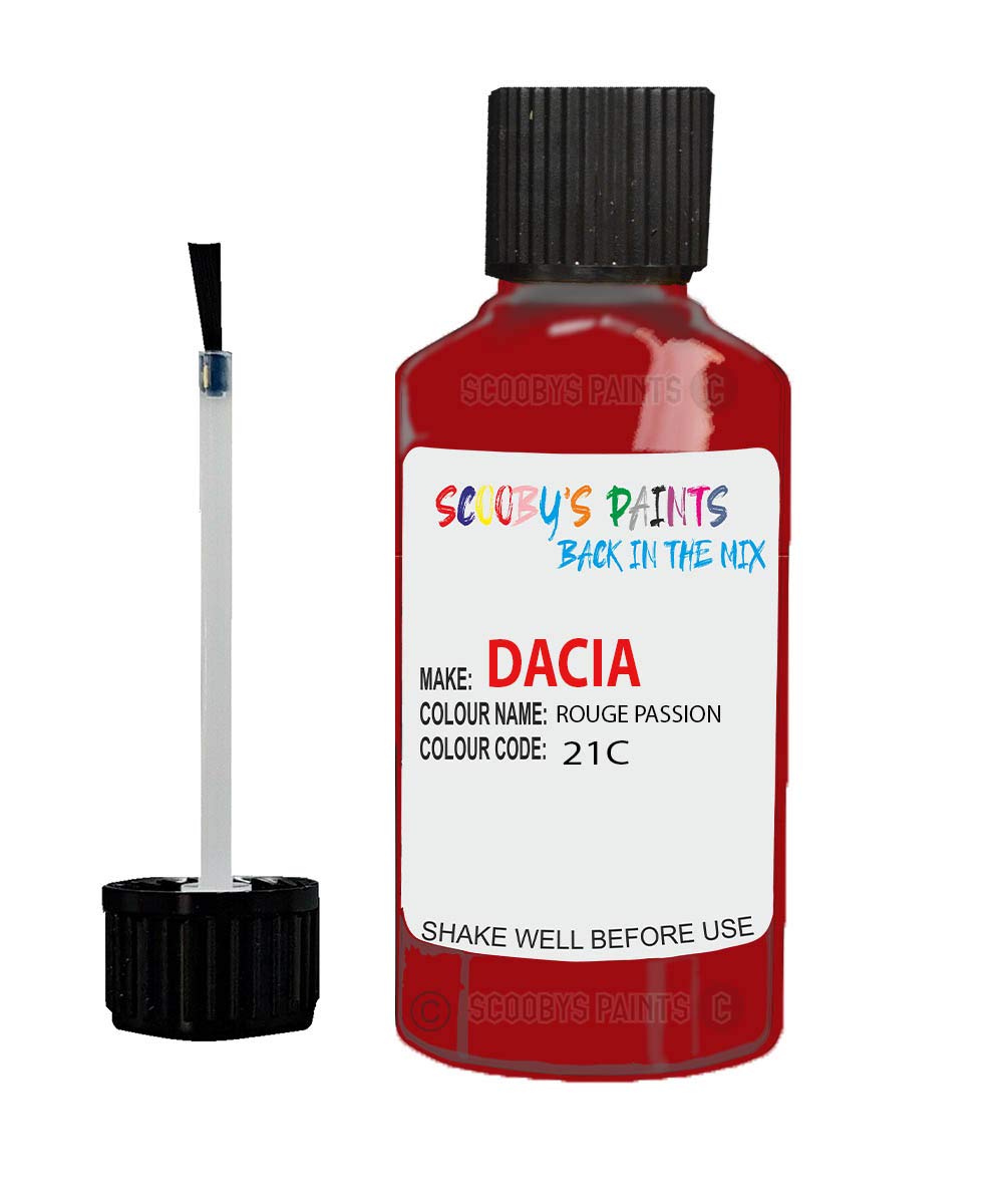 Scoobys Paints Back In The Mix Rouge Passion (Red) Compatible With Dacia 21D Compatible With Dacia Car Touch Up Paint Colours (Rouge Passion (Red) Compatible With Dacia 21D)