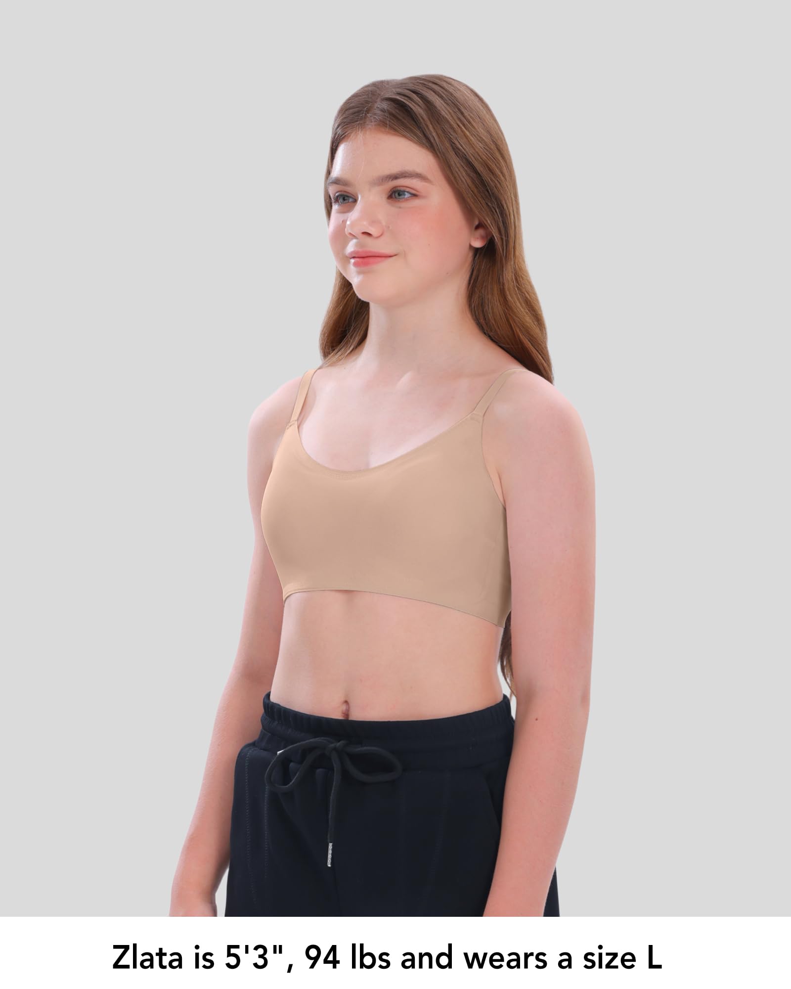 SALIA Girl Sujetadores de Entrenamiento para niñas con Acolchado Fijo Suave, sin Costuras, Deportivos para niñas de 10 a 16 años, diseño de Correa Ajustable