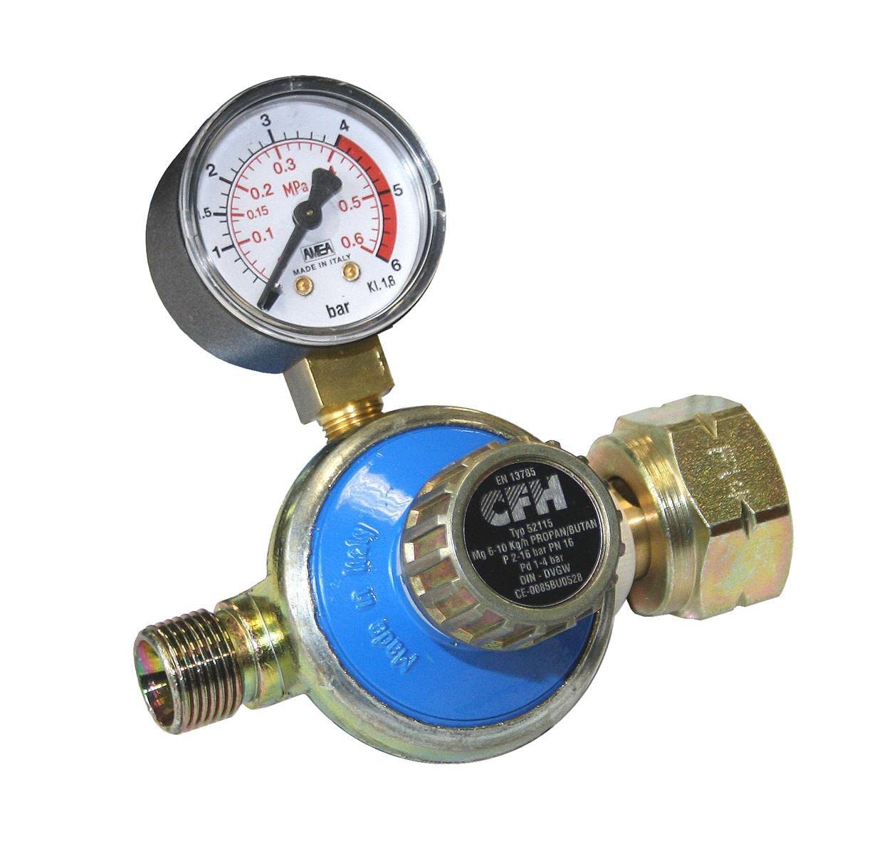 4x CFH Propanregler DR 115, 1-4 bar, 52115 für 5 kg 11 kg 33 kg Gasflasche Propangasflasche Abflammgerät Unkrautbrenner Anwärmer