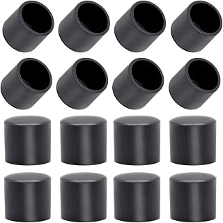 48個 1/2インチ ブラック テーブルチェア脚先端キャップ 滑り止め ラウンド家具フットパッド PVCプラスチックカバー タイル床プロテクター