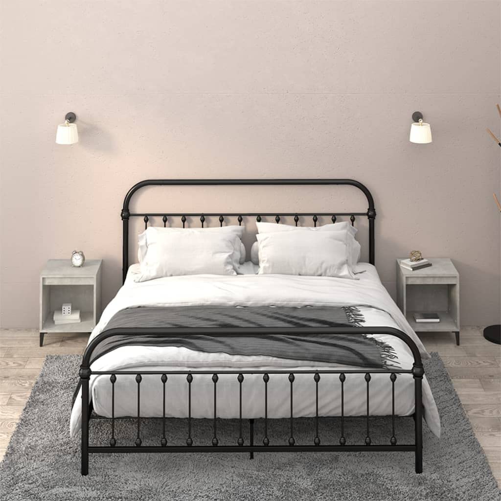 Tables de chevet gris béton de 50 cm de haut pour créer une ambiance loft industriel cosy