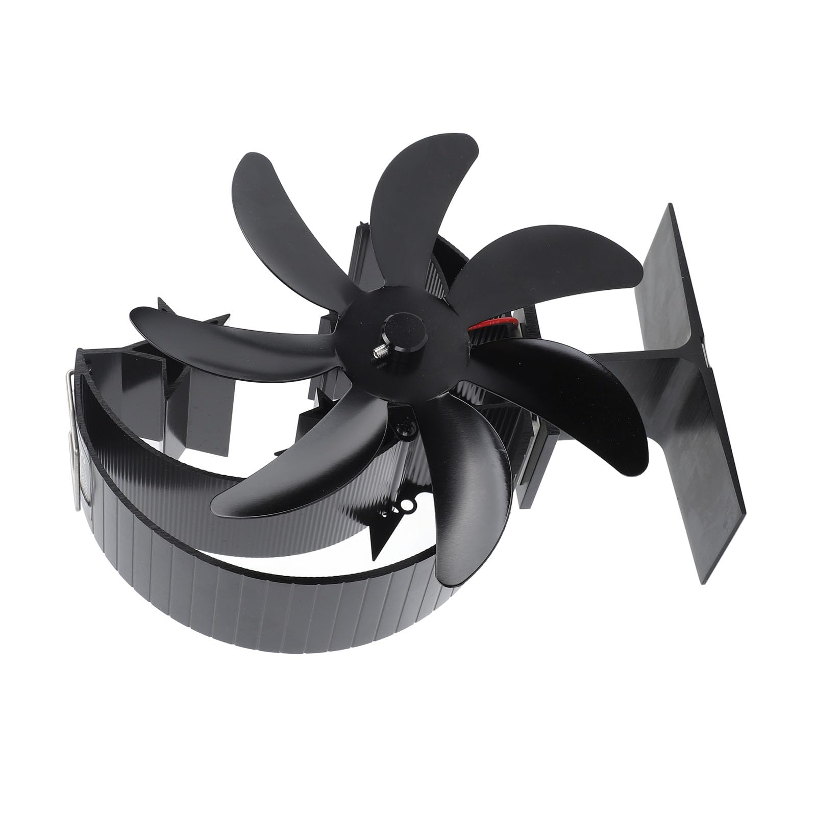 Qcwwy Ventola per Stufa Alimentata Dal Calore, Ventilatore Ecologico Non Elettrico per Camino a 7 Pale con Funzionamento Silenzioso for Pesca Sul Ghiaccio All'aperto Campeggio Stufa a (BLACK)