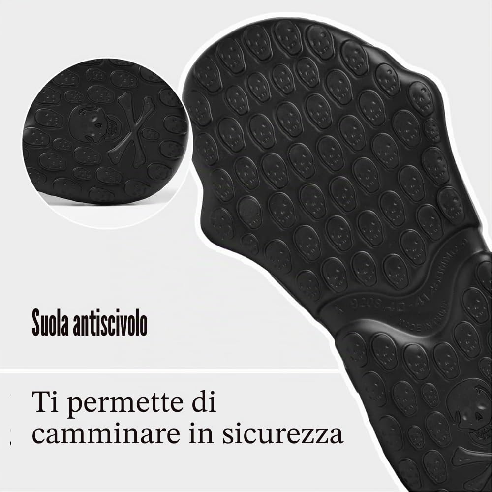 Asifn Skull Slides Pantofole Doccia per le Donne Uomini Sandali Casa EVA Spessore Soft Open Toe su Indoor Outdoor Beach Pool Sandali