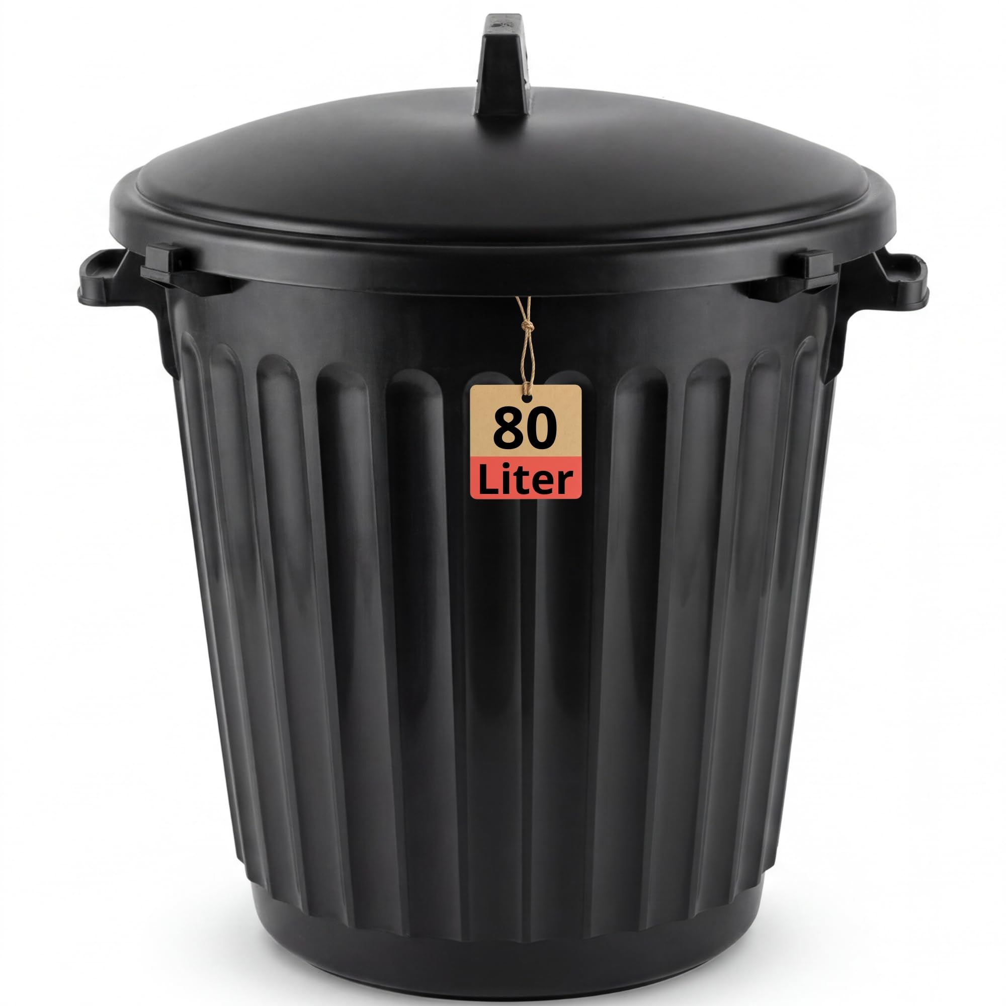 BigDean Poubelle 80 L diamètre 55 cm couvercle refermable