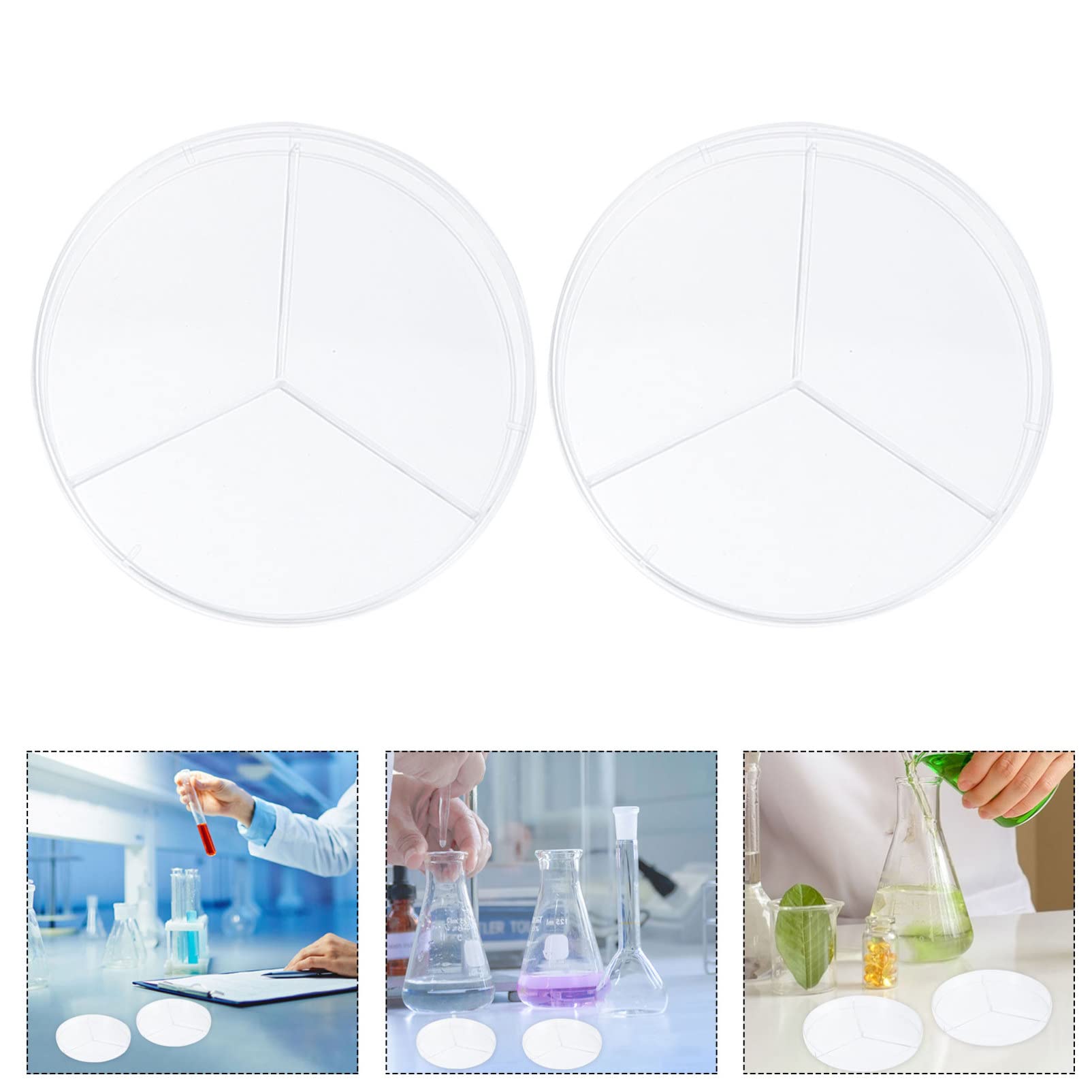Gatuida 30piezas Placas De Petri Transparentes De Compartimentos Esterilizadas Para Cultivo De Bacterias Laboratorio y Aula De Ciencias