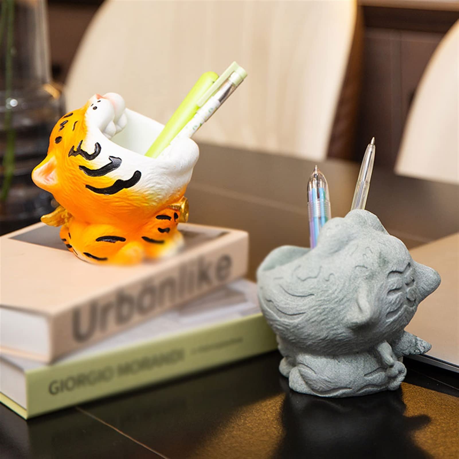 Stifteköcher Stiftbecher Stifthalter Moderne kreative Tierstatue Bleistift Aufbewahrungst Cup Student Studie Desktop Bleistifthalter Büro Desk Dekoration Stifthalter Stifteköcher Schreibtisch (Color