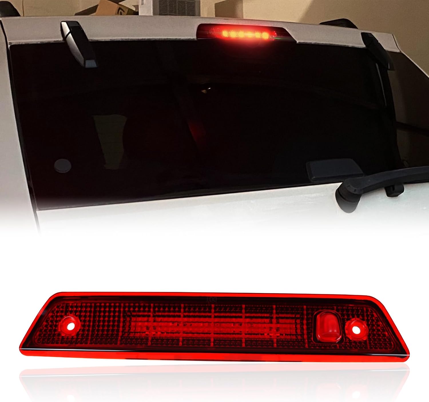 High Mount Stop Lamp LED Third Brake Light Compatible with Jeep Grand Cherokee SUV Laredo Limited Overland SRT8 2005-2010 Rear Center LED 3rd Brake light Replacement (SMOKED)