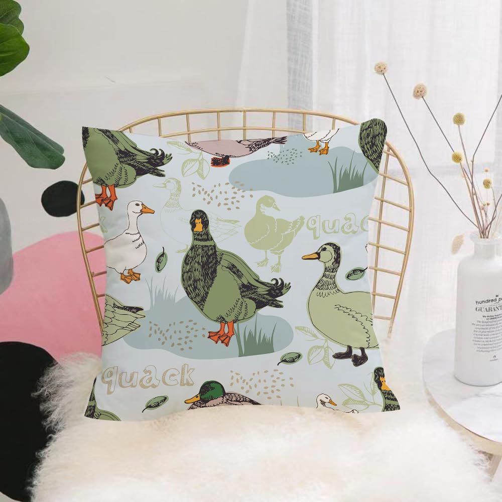 HYMSXW Cushion Cover,Throw Pillow Case Home Decorative for Living Room Bedroom Sofa Chair 20X20 Inch,Flat Vector Set of Gray and White Geese in Different Actions.,Pillowcase 50X50cm
