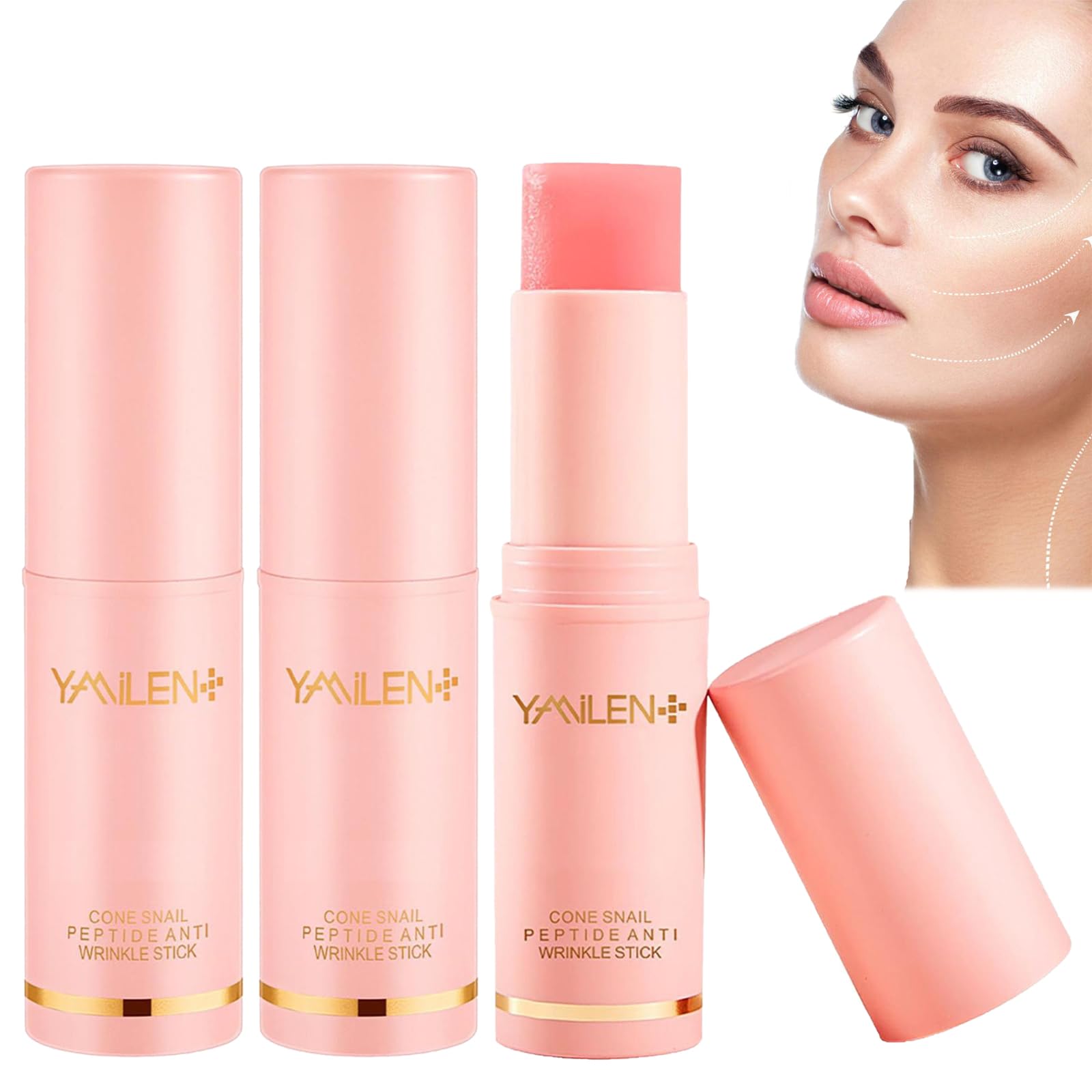 Korea Wrinkle Balm - K-Drama Balm, Yamilen Instant Wrinkle Care Facial Serum Stick, Cone Snail Peptide Anti Wrinkle Stick, Collagen Boosting Moisture Balm Stick, Korean Wrinkle Balm Stick (3PCS)