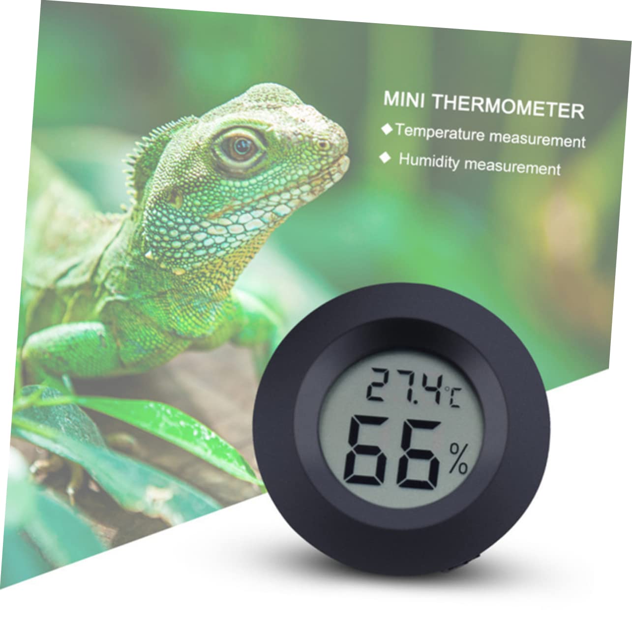 Toyvian 2 Series Termómetro Acuario Medidor De Humedad Digital Accesorios Terrario De Reptiles Vivero Interior Calibre De Humedad Para Reptiles Redondo Black 4 Piezas*2