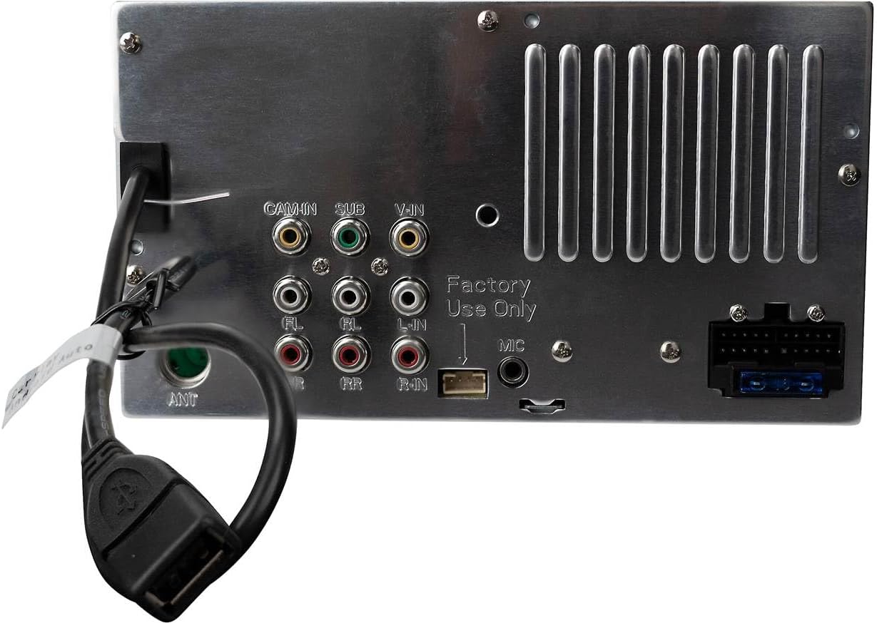 Rear panel of the CAR710-4BC receiver showing various input and output ports.