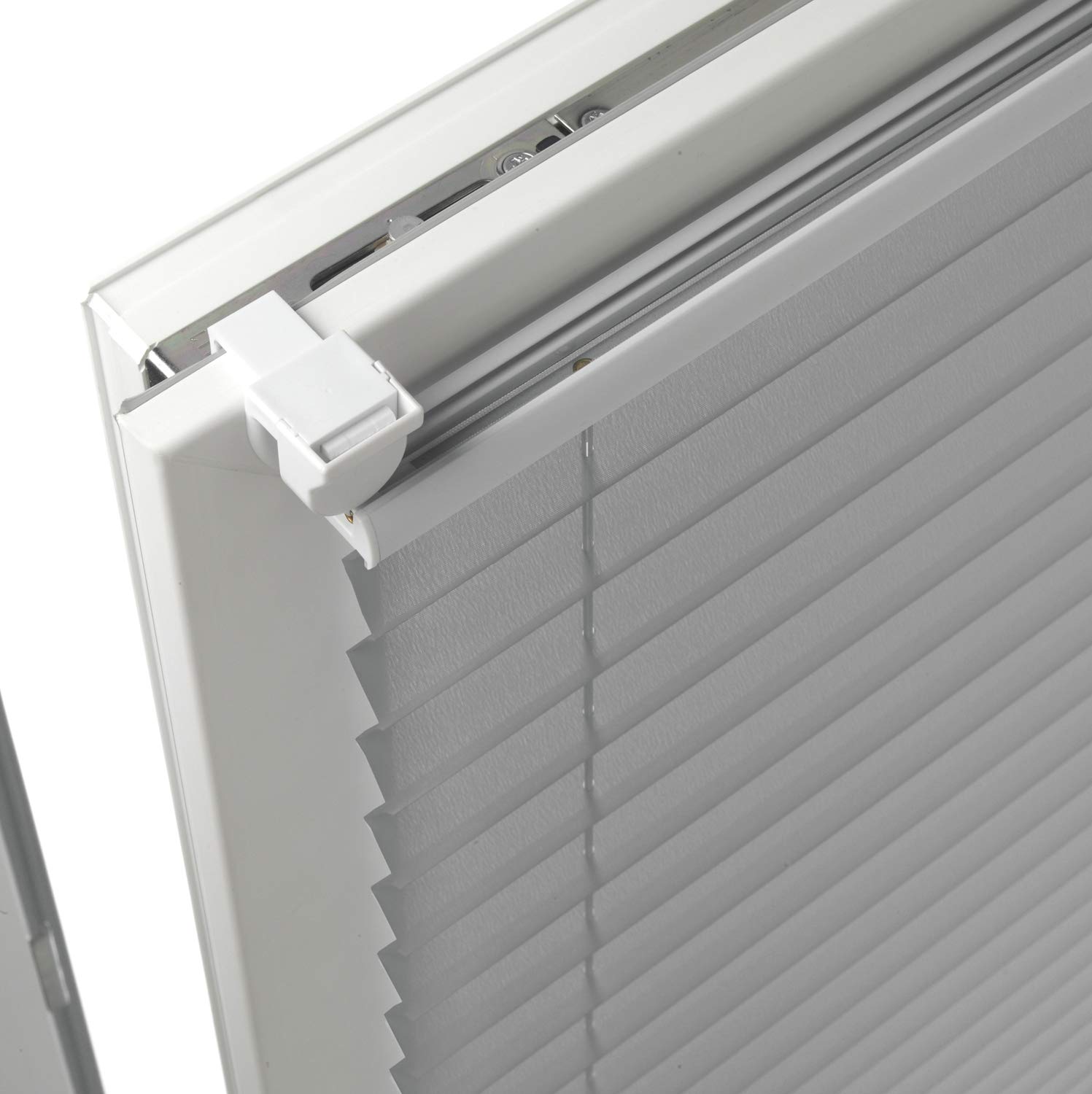 Gardinia, Deco Company Estor Plisado Opaco, con Pinzas, Todas Las Piezas de Montaje Incluidas, Easyfix Dos rieles Control, Gris, 60 x 130 cm (Ancho Alto)