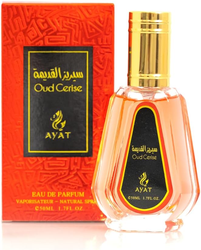 AYAT PERFUMES – Eau de Parfum Arab en Spray 50 ml Pour Femme Fabriqué à Dubaï Senteur Orientale (Oud Cerise)