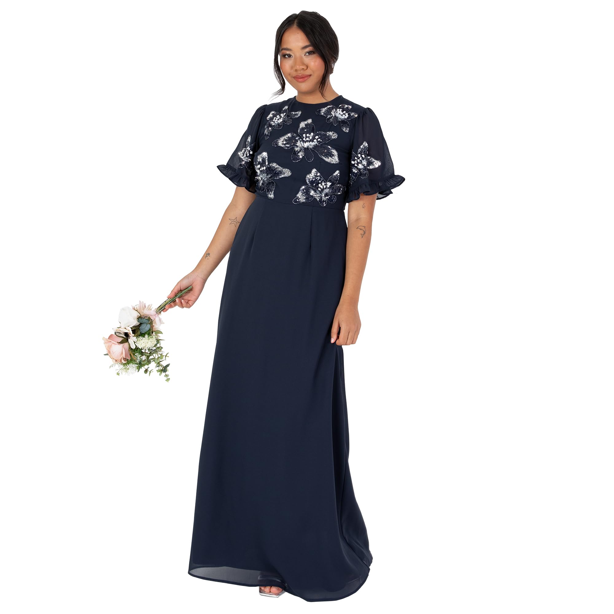 Maya Deluxe Vrouwen Dames Jurk Voor Bruiloft Gast Plus AZ2617 Maxi