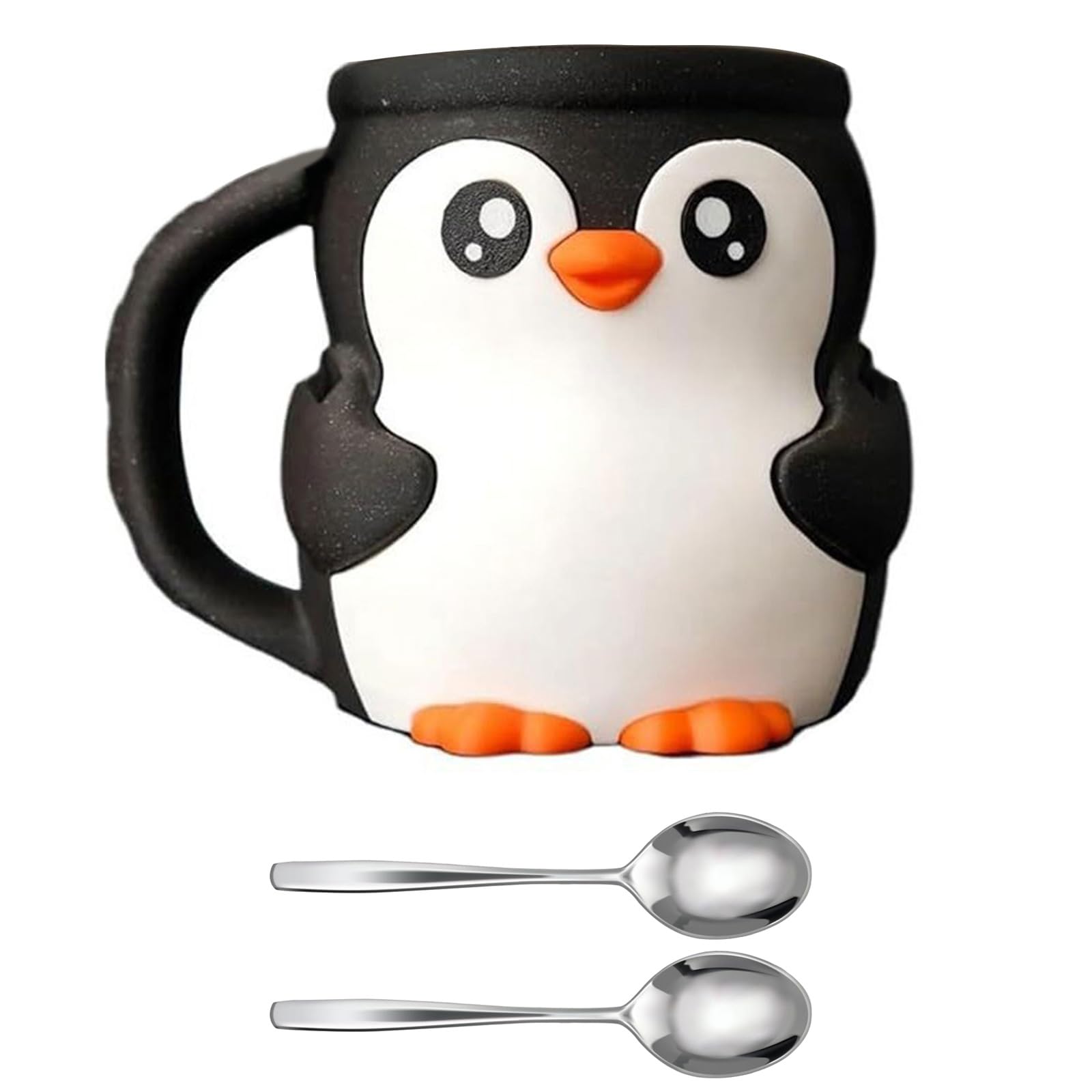 our fave Penguins Shape Ice Cream Pints Holder With Snacks Drawer And 2 Spoons Antifreeze Grip For Cold Treats Storage Organizers